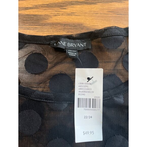 Lane Bryant black bat wing polka dotted top size 22/24 NWT - Picture 4 of 8
